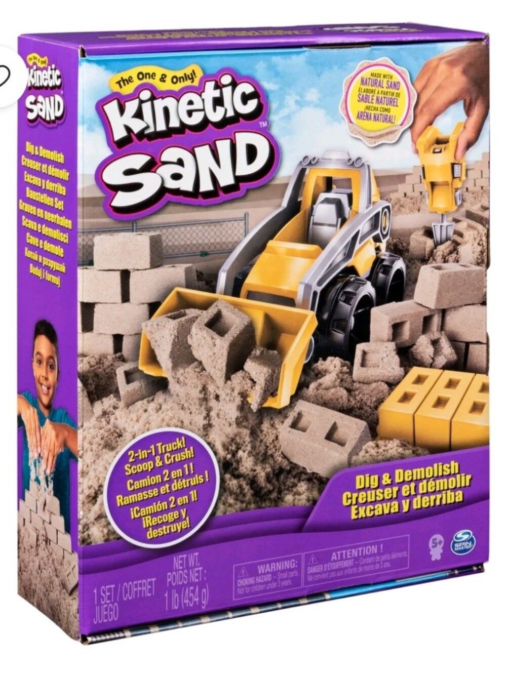 Kinetic Sand, Dig & Demolish Sensory Sand Playset, for Ages 3 and up